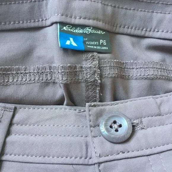 Eddie Bauer First ascent Cargo Hiking Lightweight Outdoor Pants Dark tan SZ P 6 - Picture 12 of 12
